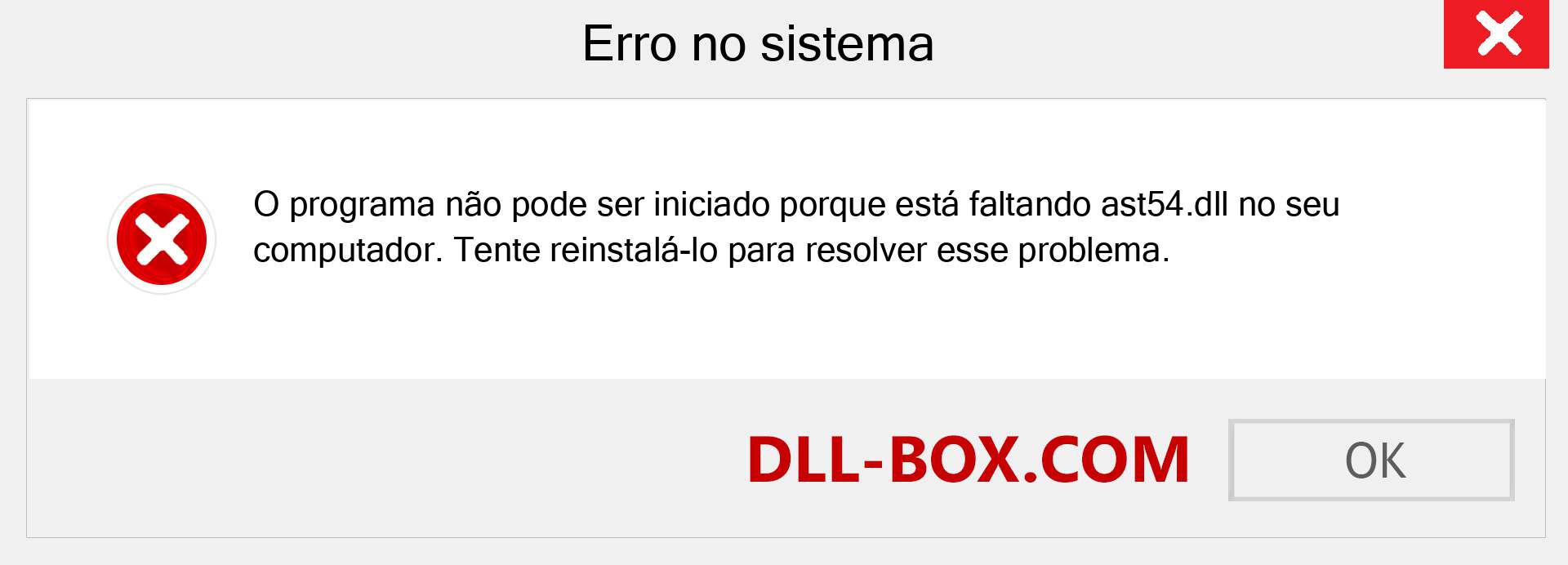 Arquivo ast54.dll ausente ?. Download para Windows 7, 8, 10 - Correção de erro ausente ast54 dll no Windows, fotos, imagens